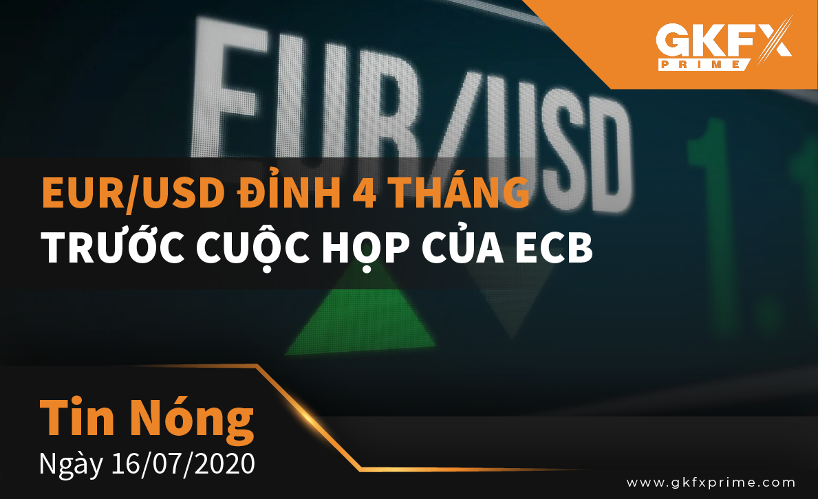 Tin Nóng Ngày 16/07/2020: EUR/USD Đỉnh 4 Tháng Trước Cuộc họp của ECB