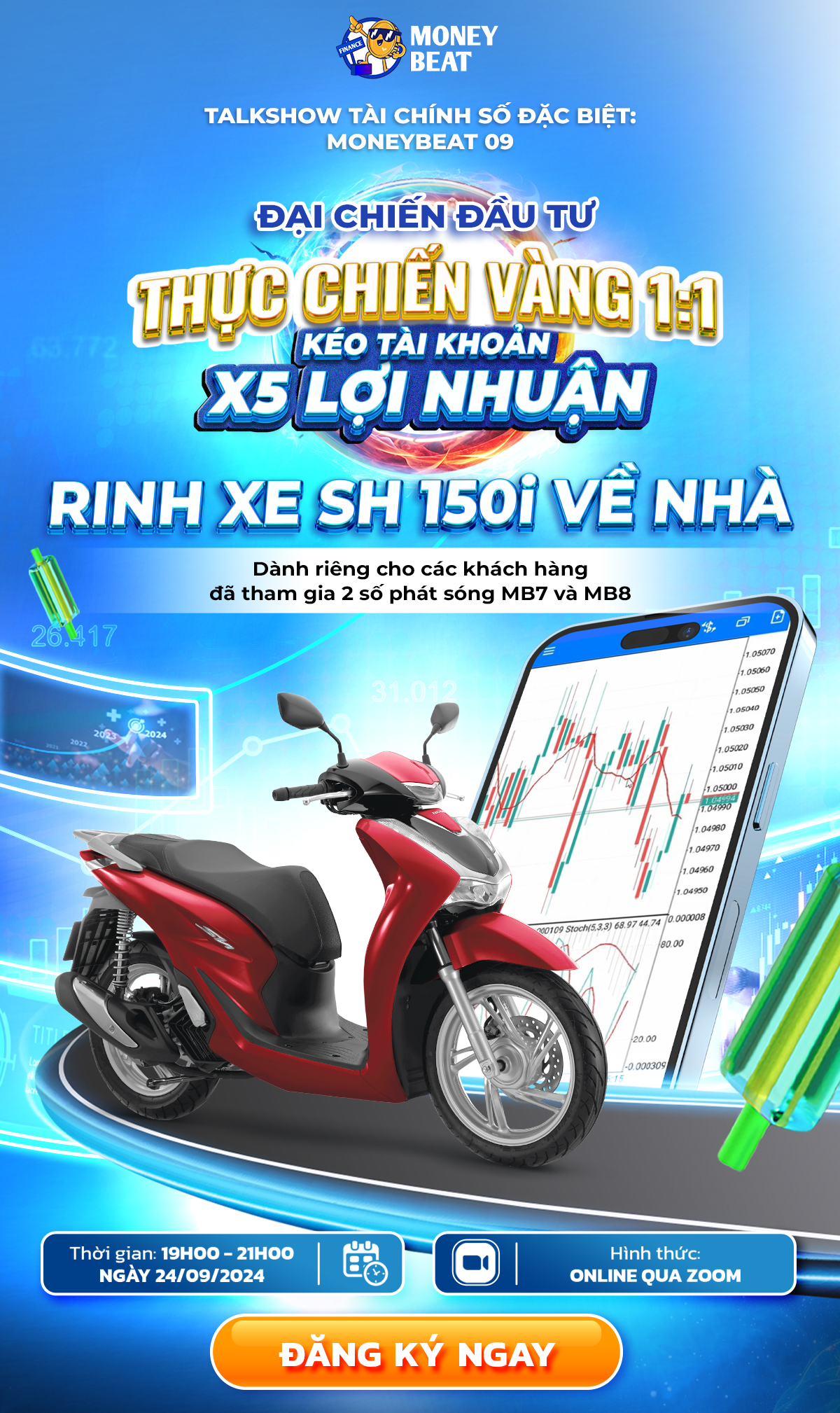 MoneyBeat chơi lớn tặng xe SH 150i cho nhà đầu tư
